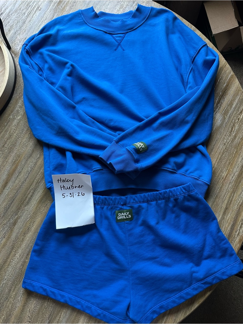 SOLD OUT Daily Drills Cobalt Blue Crewneck and Shorts Set
